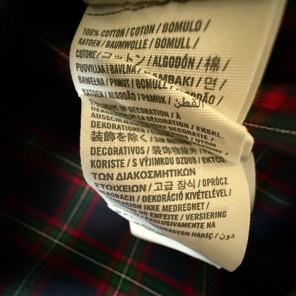 Abercrombie & Fitch Cotton Muscle Button Down Collared Shirt Tartan Plaid Navy M - Picture 8 of 9